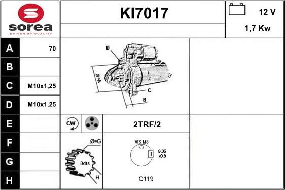 Sera KI7017 - Démarreur cwaw.fr