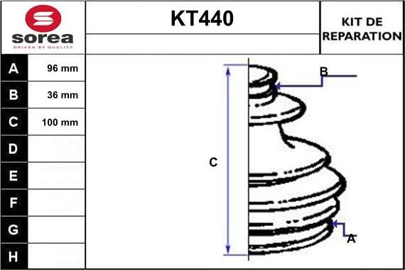 Sera KT440 - Joint-soufflet, arbre de commande cwaw.fr