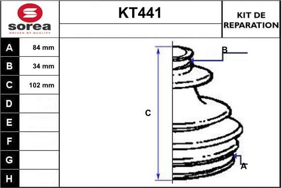 Sera KT441 - Joint-soufflet, arbre de commande cwaw.fr