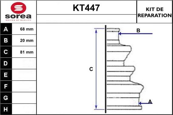 Sera KT447 - Joint-soufflet, arbre de commande cwaw.fr