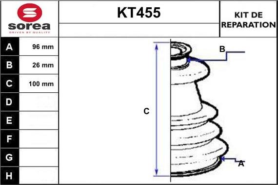 Sera KT455 - Joint-soufflet, arbre de commande cwaw.fr