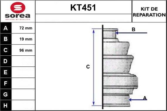 Sera KT451 - Joint-soufflet, arbre de commande cwaw.fr