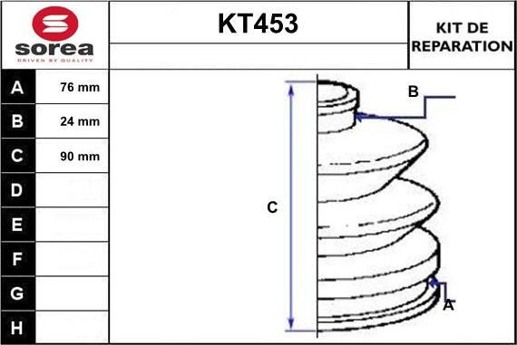 Sera KT453 - Joint-soufflet, arbre de commande cwaw.fr