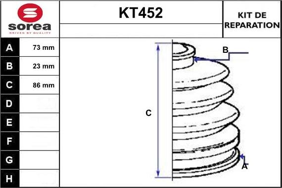 Sera KT452 - Joint-soufflet, arbre de commande cwaw.fr