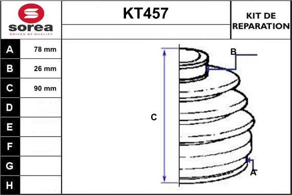 Sera KT457 - Joint-soufflet, arbre de commande cwaw.fr