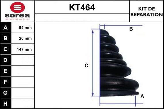 Sera KT464 - Joint-soufflet, arbre de commande cwaw.fr