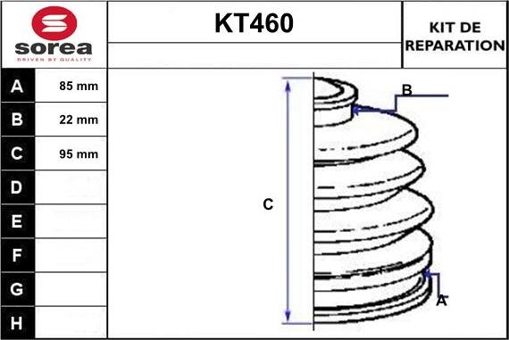 Sera KT460 - Joint-soufflet, arbre de commande cwaw.fr