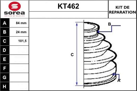 Sera KT462 - Joint-soufflet, arbre de commande cwaw.fr