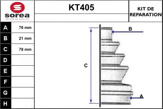 Sera KT405 - Joint-soufflet, arbre de commande cwaw.fr