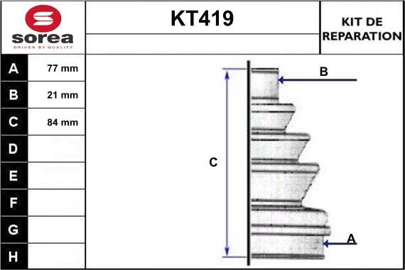 Sera KT419 - Joint-soufflet, arbre de commande cwaw.fr