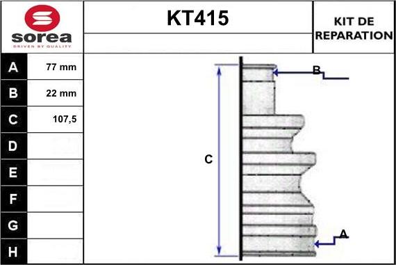 Sera KT415 - Joint-soufflet, arbre de commande cwaw.fr