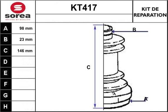 Sera KT417 - Joint-soufflet, arbre de commande cwaw.fr