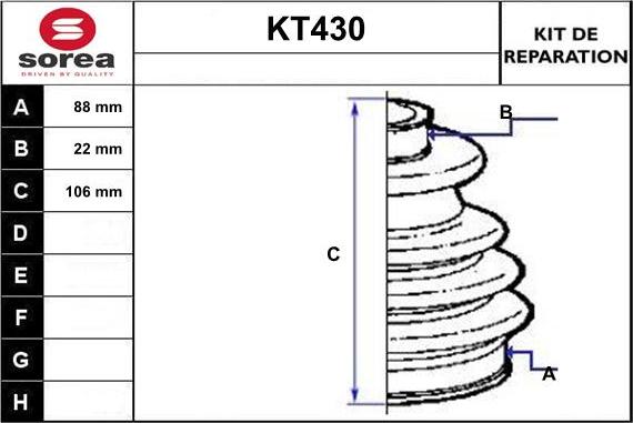 Sera KT430 - Joint-soufflet, arbre de commande cwaw.fr