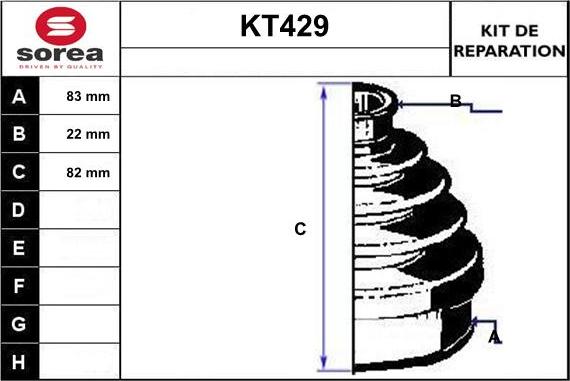 Sera KT429 - Joint-soufflet, arbre de commande cwaw.fr