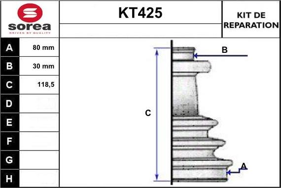 Sera KT425 - Joint-soufflet, arbre de commande cwaw.fr