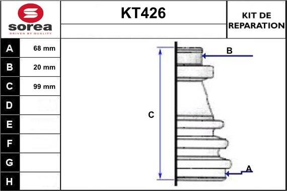 Sera KT426 - Joint-soufflet, arbre de commande cwaw.fr