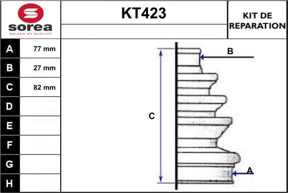 Sera KT423 - Joint-soufflet, arbre de commande cwaw.fr