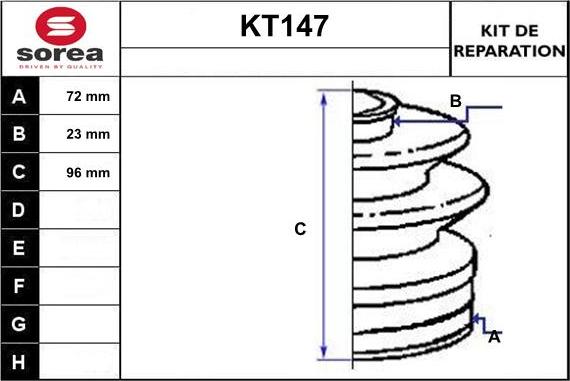 Sera KT147 - Joint-soufflet, arbre de commande cwaw.fr