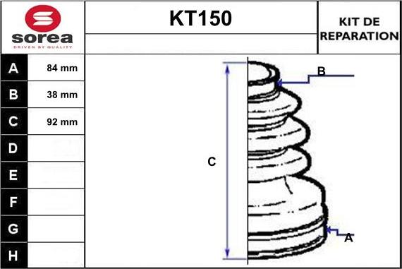 Sera KT150 - Joint-soufflet, arbre de commande cwaw.fr