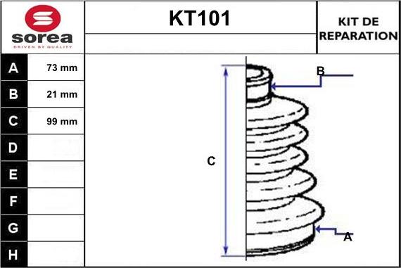 Sera KT101 - Joint-soufflet, arbre de commande cwaw.fr