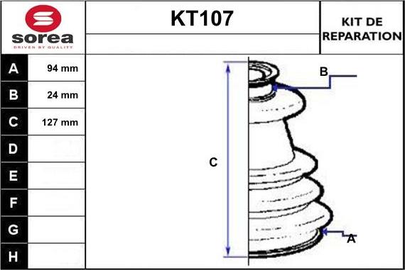 Sera KT107 - Joint-soufflet, arbre de commande cwaw.fr