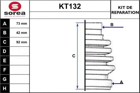 Sera KT132 - Joint-soufflet, arbre de commande cwaw.fr