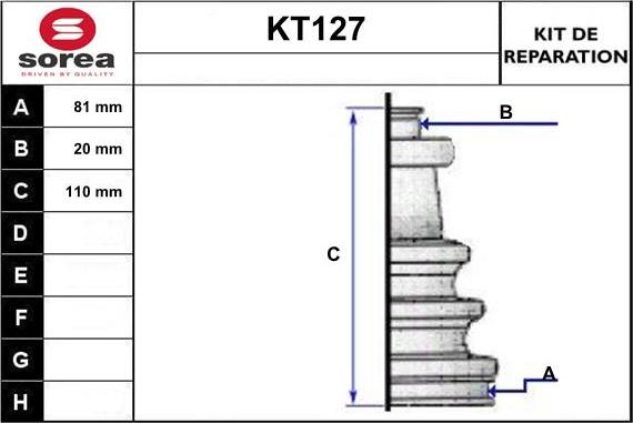 Sera KT127 - Joint-soufflet, arbre de commande cwaw.fr