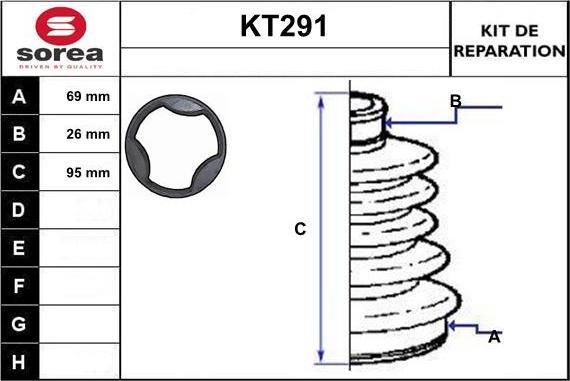 Sera KT291 - Joint-soufflet, arbre de commande cwaw.fr