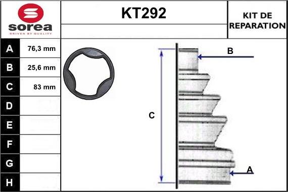 Sera KT292 - Joint-soufflet, arbre de commande cwaw.fr