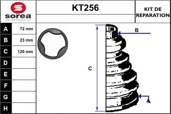 Sera KT256 - Joint-soufflet, arbre de commande cwaw.fr