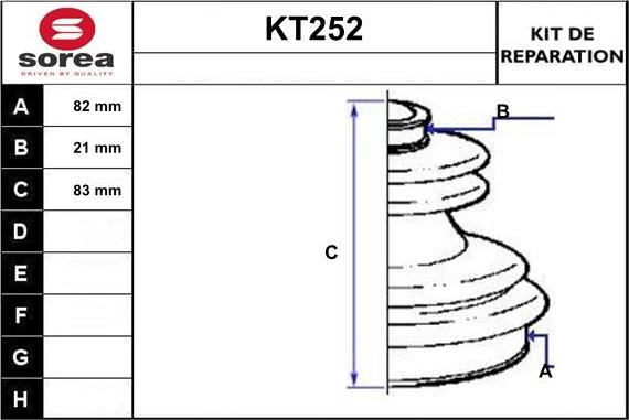 Sera KT252 - Joint-soufflet, arbre de commande cwaw.fr