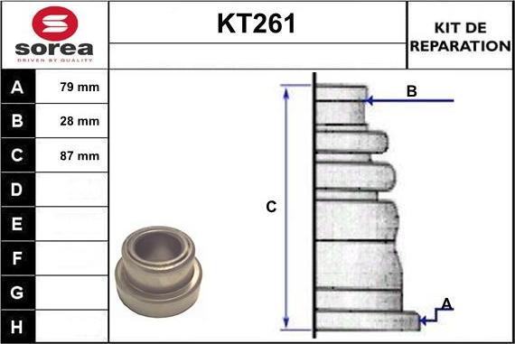 Sera KT261 - Joint-soufflet, arbre de commande cwaw.fr