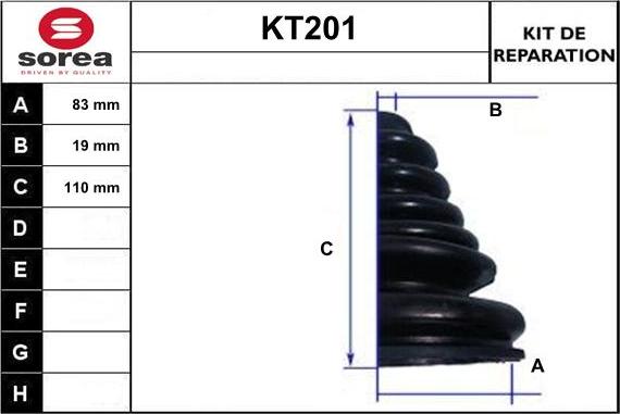 Sera KT201 - Joint-soufflet, arbre de commande cwaw.fr