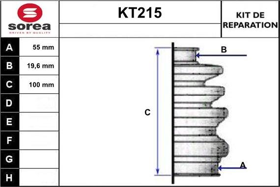 Sera KT215 - Joint-soufflet, arbre de commande cwaw.fr