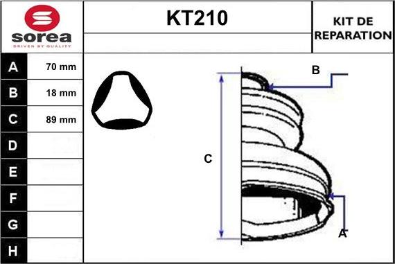 Sera KT210 - Joint-soufflet, arbre de commande cwaw.fr