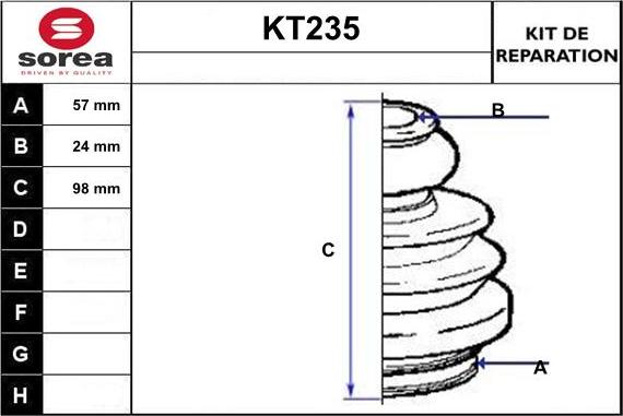 Sera KT235 - Joint-soufflet, arbre de commande cwaw.fr