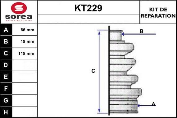 Sera KT229 - Joint-soufflet, arbre de commande cwaw.fr