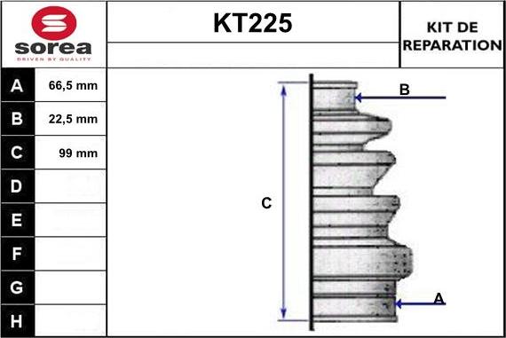 Sera KT225 - Joint-soufflet, arbre de commande cwaw.fr