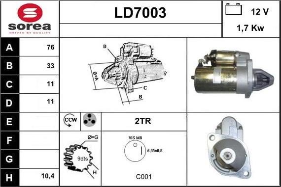 Sera LD7003 - Démarreur cwaw.fr