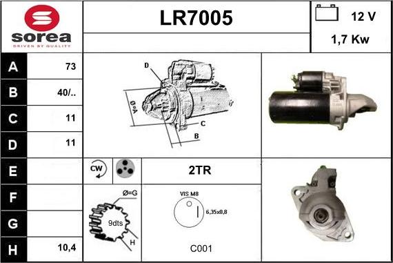 Sera LR7005 - Démarreur cwaw.fr