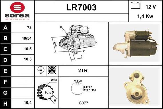 Sera LR7003 - Démarreur cwaw.fr