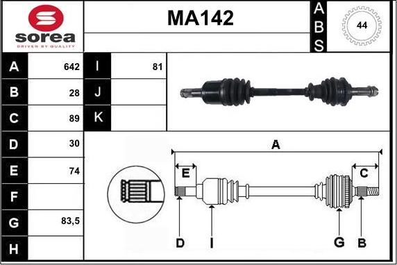 Sera MA142 - Arbre de transmission cwaw.fr