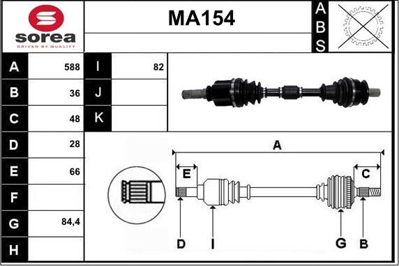 Sera MA154 - Arbre de transmission cwaw.fr