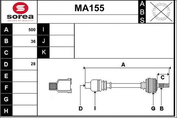 Sera MA155 - Arbre de transmission cwaw.fr