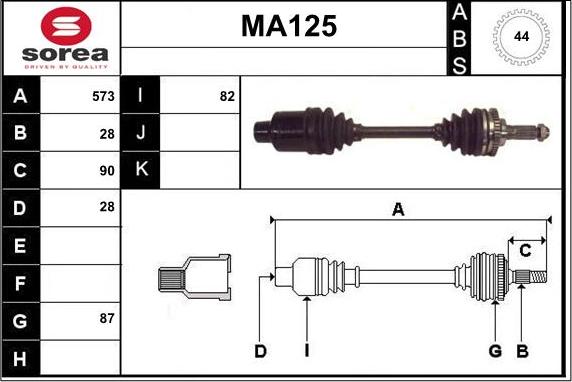 Sera MA125 - Arbre de transmission cwaw.fr