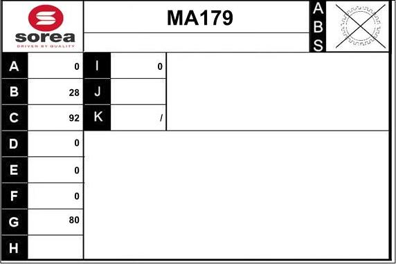 Sera MA179 - Arbre de transmission cwaw.fr