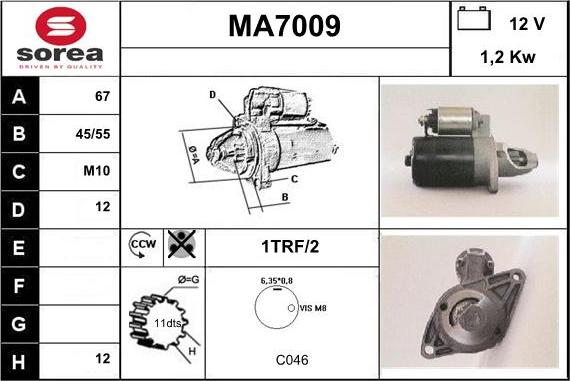 Sera MA7009 - Démarreur cwaw.fr