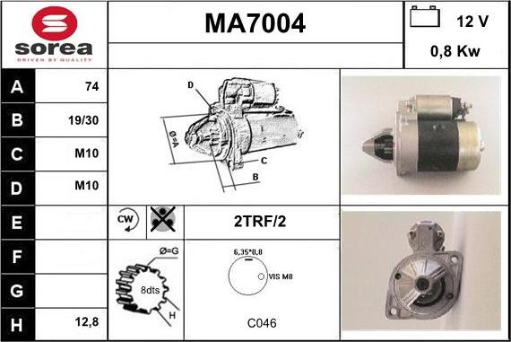 Sera MA7004 - Démarreur cwaw.fr