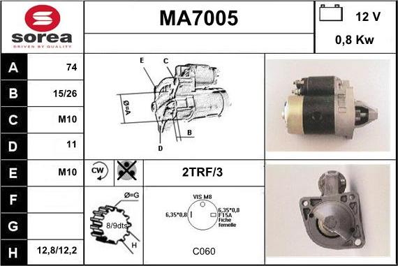 Sera MA7005 - Démarreur cwaw.fr