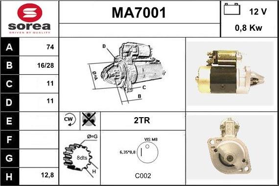 Sera MA7001 - Démarreur cwaw.fr